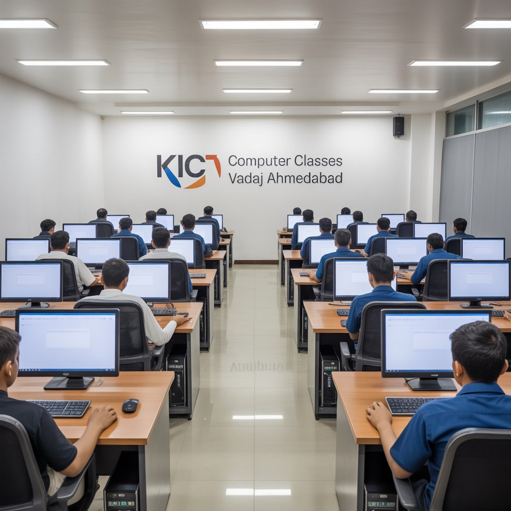 Computer Lab at KICT Computer Classes Ahmedabad - Modern classroom with latest technology